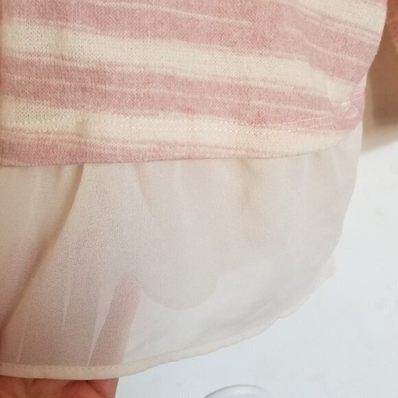 Torrid Blush Pink and Ivory Stripe Lace Sweater 0X - Picture 9 of 11